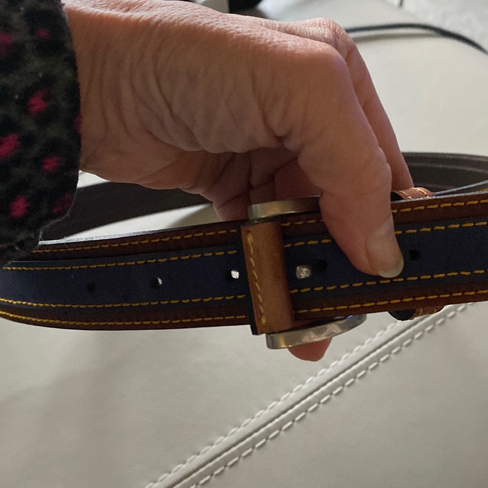 Gorgeous New leather blue brown belt made in Argentina size 32